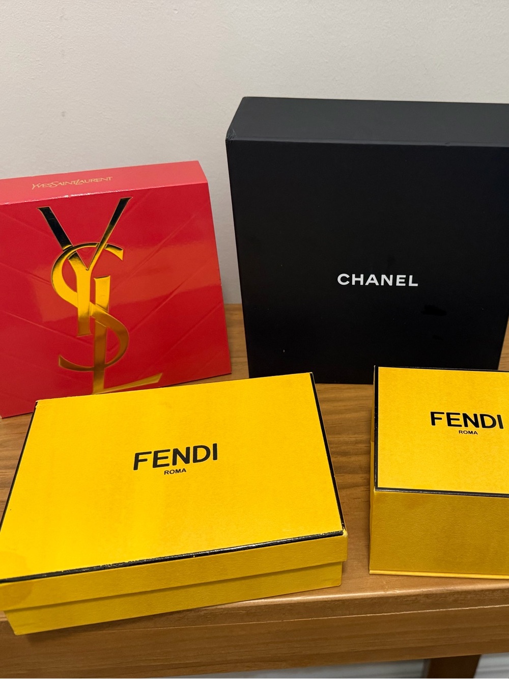 Authentic Empty Chanel FENDI and Ysl gift boxes bundle